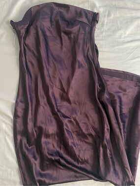 Silky Strapless Dress in Deep Plum